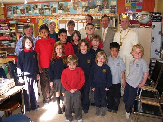 16Victoria MSAE.jpg - Victoria, British Columbia: Dr Deans enjoys the shining faces at Maharishi School for Ideal Education in Victoria, directed by Dr Ginny Lovick.
